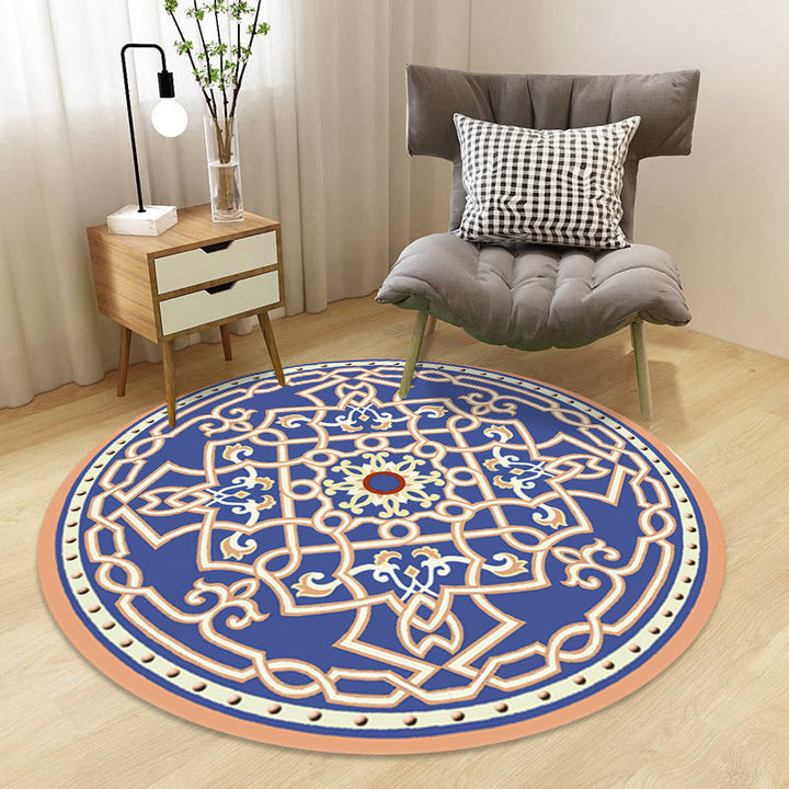 Lisslune | Chinoiserie Floral Rug Multicolor Polypropylene Rug Pet Friendly Non-Slip Back Stain Resistant Rug for the Drawing Room