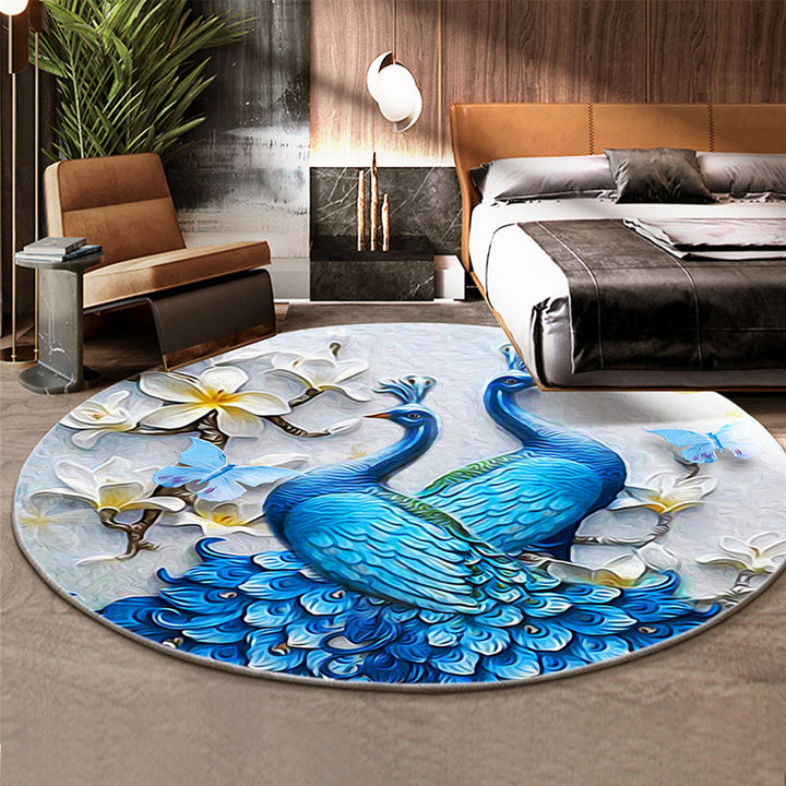 Lisslune | Classic Flower and Bird Carpet Multicolor Chinese Carpet Synthetic Non-Slip Back Stain-Resistant Carpet for Deco