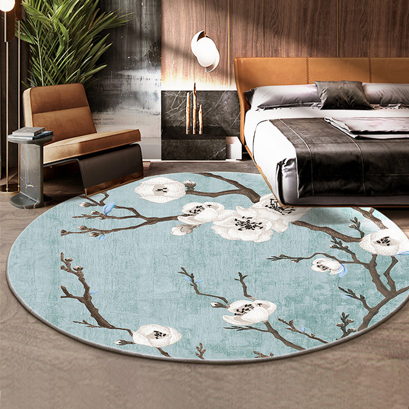 Lisslune | Classic Flower and Bird Carpet Multicolor Chinese Carpet Synthetic Non-Slip Back Stain-Resistant Carpet for Deco