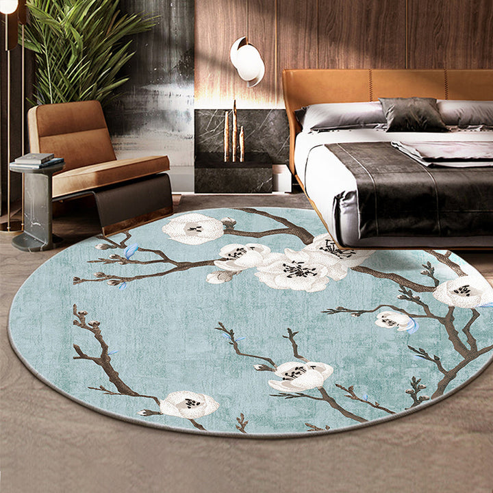 Lisslune | Classic Flower and Bird Carpet Multicolor Chinese Carpet Synthetic Non-Slip Back Stain-Resistant Carpet for Deco