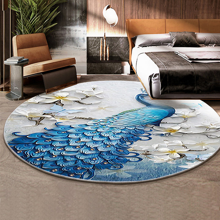 Lisslune | Classic Flower and Bird Carpet Multicolor Chinese Carpet Synthetic Non-Slip Back Stain-Resistant Carpet for Deco
