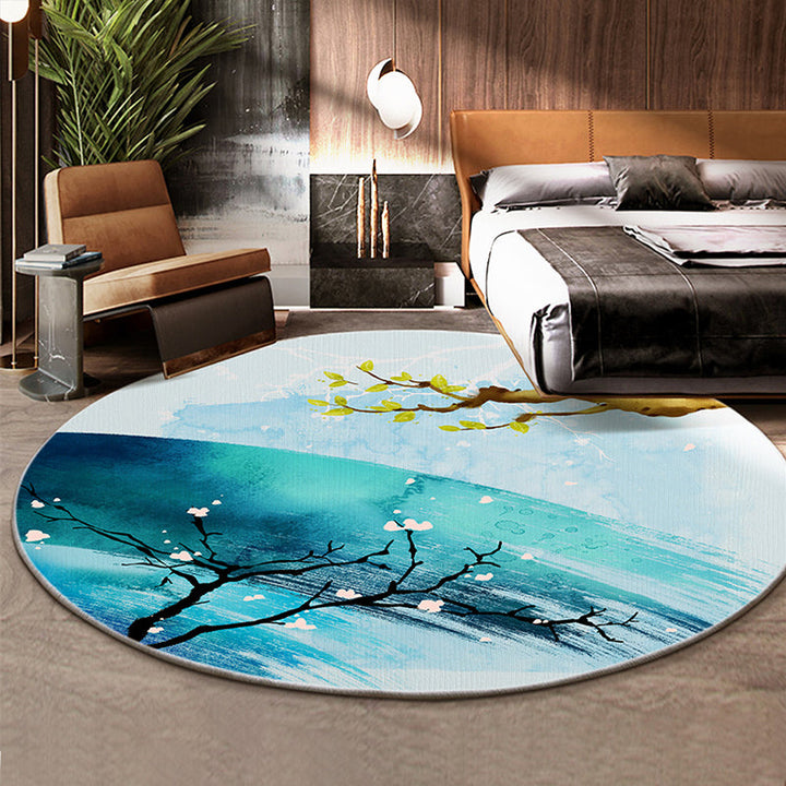 Lisslune | Classic Flower and Bird Carpet Multicolor Chinese Carpet Synthetic Non-Slip Back Stain-Resistant Carpet for Deco