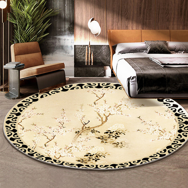 Lisslune | Classic Flower and Bird Carpet Multicolor Chinese Carpet Synthetic Non-Slip Back Stain-Resistant Carpet for Deco