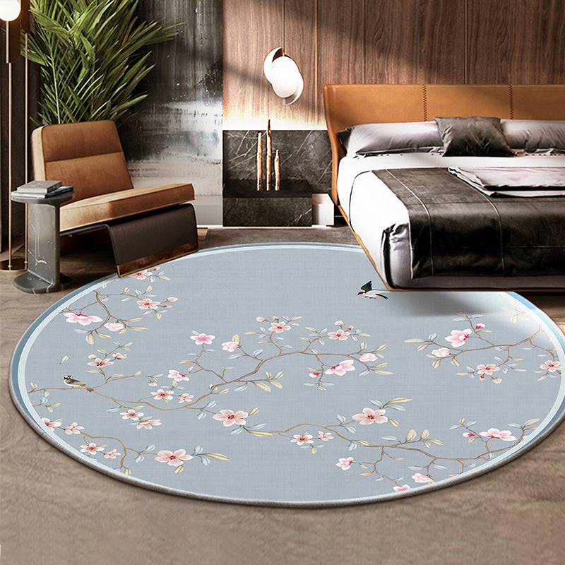 Lisslune | Classic Flower and Bird Carpet Multicolor Chinese Carpet Synthetic Non-Slip Back Stain-Resistant Carpet for Deco