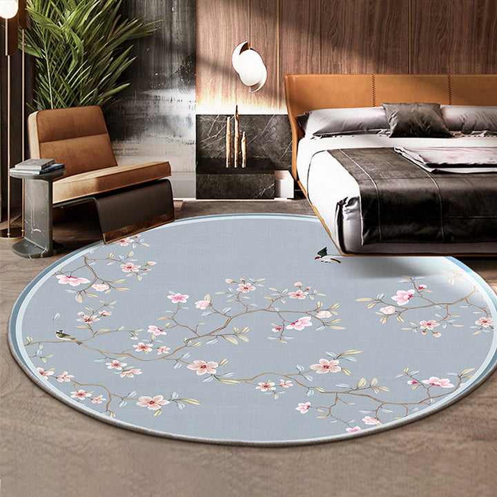 Lisslune | Classic Flower and Bird Carpet Multicolor Chinese Carpet Synthetic Non-Slip Back Stain-Resistant Carpet for Deco