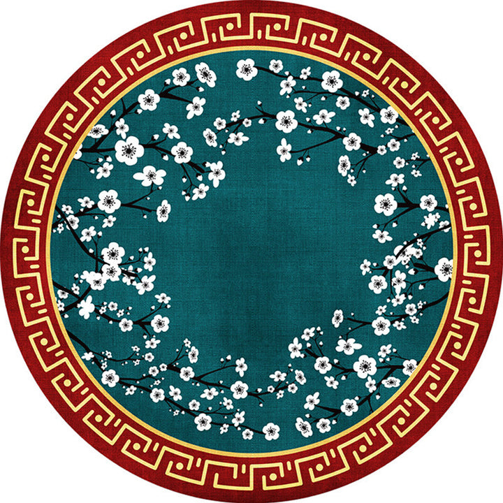 Lisslune | Enchanting Multicolor Floral Print Carpet Polyester Asian Carpet Non-slip Pet-friendly Stain-resistant Carpet for Home
