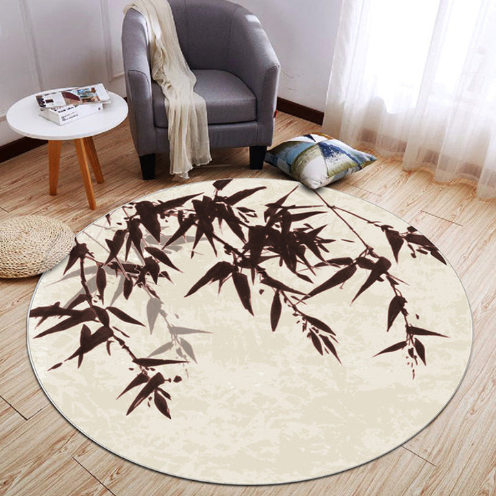 Lisslune | Oriental Living Room Rug Multicolored Plant Painting Rug Polyester Washable Pet Friendly Non-Slip Rug