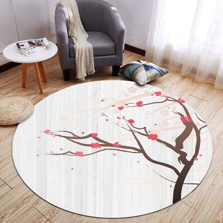 Lisslune | Oriental Living Room Rug Multicolored Plant Painting Rug Polyester Washable Pet Friendly Non-Slip Rug