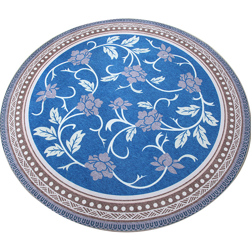Lisslune | Chinese Landscape Print Rug Multicolor Polypropylene Rug Anti-Skid Back Stain Resistant Pet Friendly Rug for the Living Room