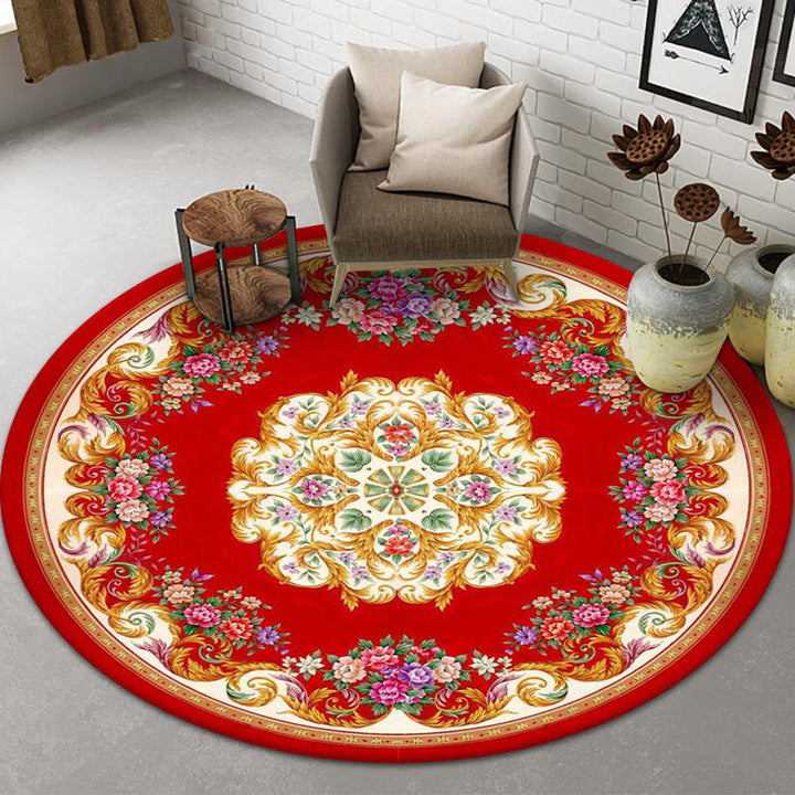 Lisslune | Chinese Landscape Print Rug Multicolor Polypropylene Rug Anti-Skid Back Stain Resistant Pet Friendly Rug for the Living Room