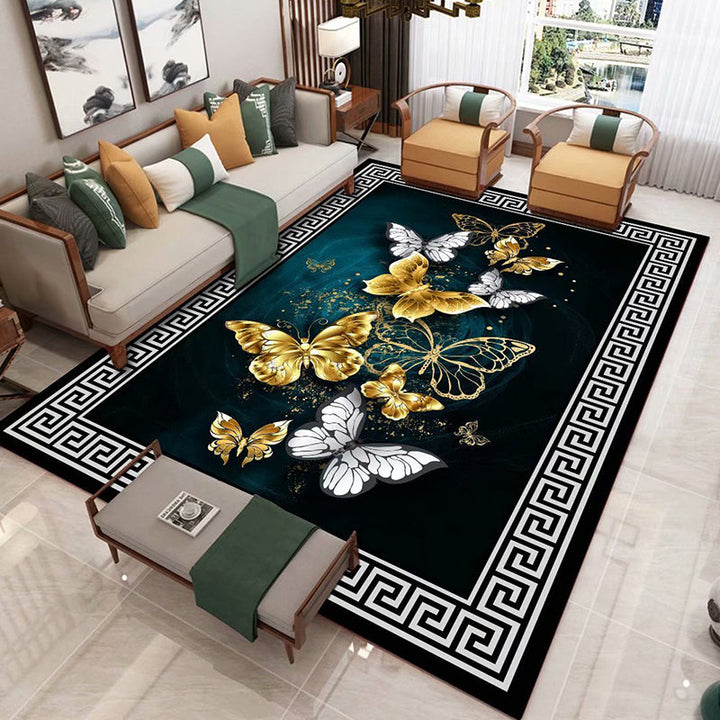 Lisslune | Chinese 3D Print Rug Multicolor Polyester Rug Pet-Friendly Non-Slip Washable Rug for the Living Room