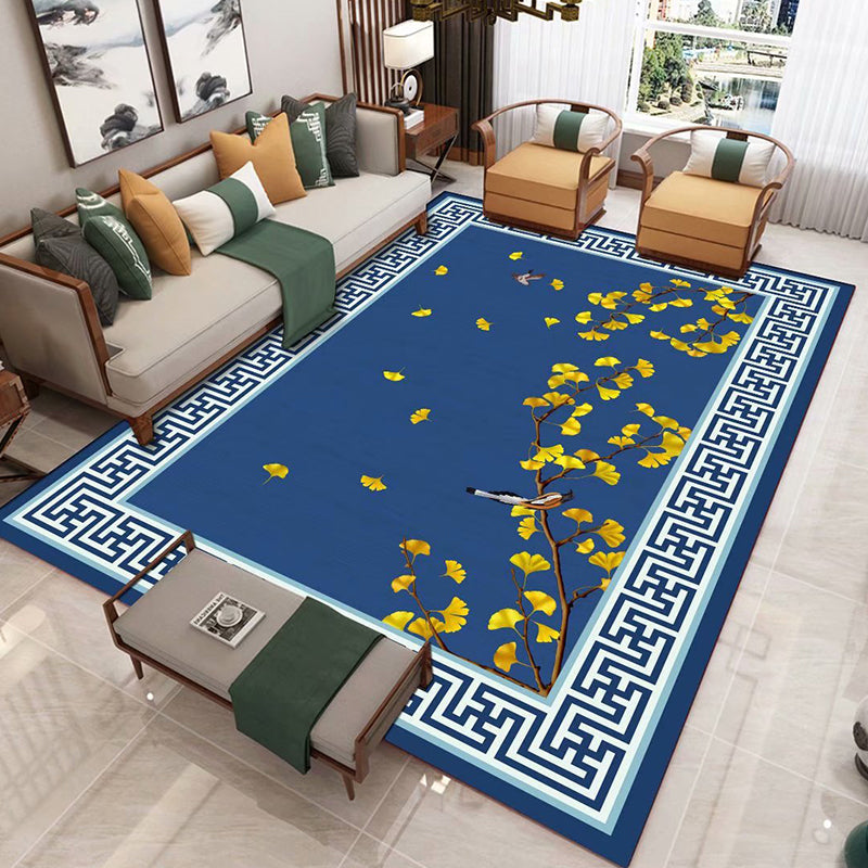Lisslune | Chinese 3D Print Rug Multicolor Polyester Rug Pet-Friendly Non-Slip Washable Rug for the Living Room