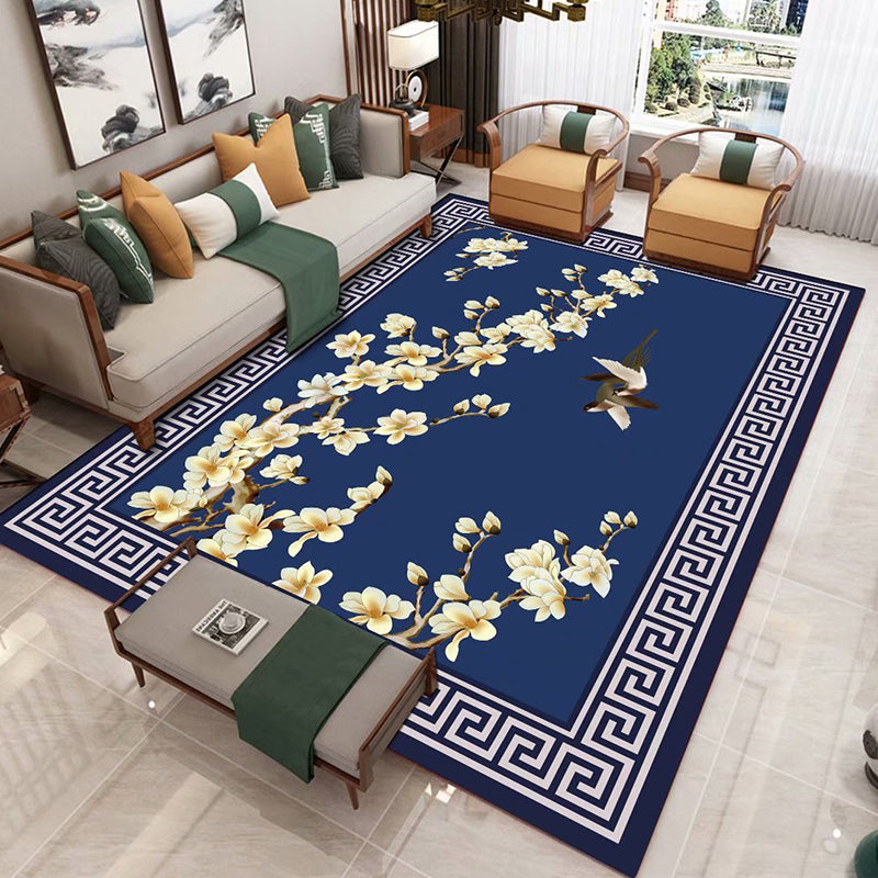 Lisslune | Chinese 3D Print Rug Multicolor Polyester Rug Pet-Friendly Non-Slip Washable Rug for the Living Room
