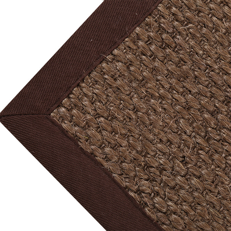 Lisslune | Primitive Multicolor Solid Carpet Sisal Japanese Area Rug Washable Stain Resistant Non-Slip Rug with Fabric Edge for Home