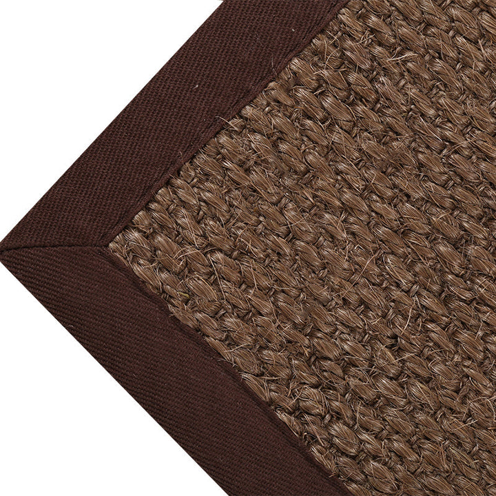 Lisslune | Primitive Multicolor Solid Carpet Sisal Japanese Area Rug Washable Stain Resistant Non-Slip Rug with Fabric Edge for Home