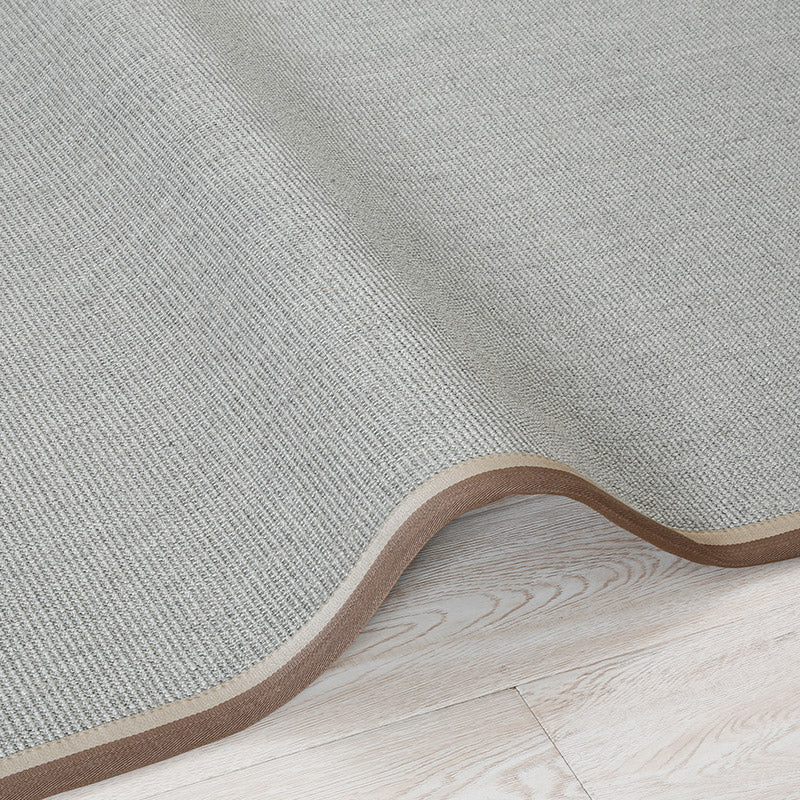 Lisslune | Primitive Multicolor Solid Carpet Sisal Japanese Area Rug Washable Stain Resistant Non-Slip Rug with Fabric Edge for Home