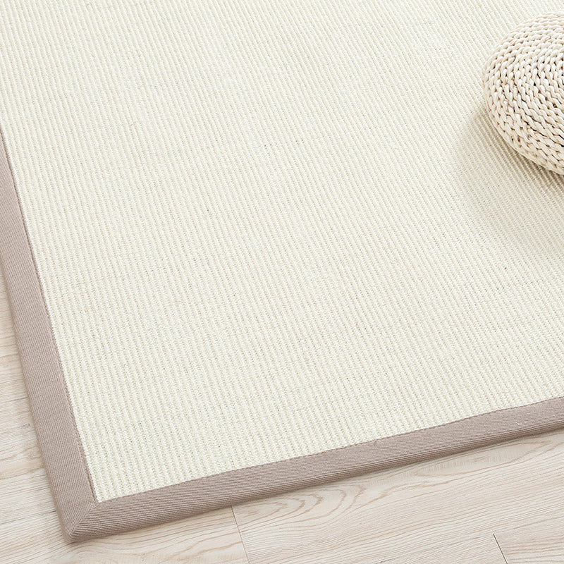 Lisslune | Primitive Multicolor Solid Carpet Sisal Japanese Area Rug Washable Stain Resistant Non-Slip Rug with Fabric Edge for Home