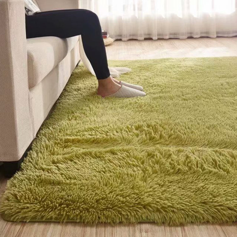 Lisslune | Fluffy Plain Rug Multicolored Casual Carpet Synthetic Washable Pet Friendly Non-Slip Carpet for the Living Room