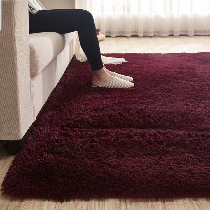 Lisslune | Fluffy Plain Rug Multicolored Casual Carpet Synthetic Washable Pet Friendly Non-Slip Carpet for the Living Room