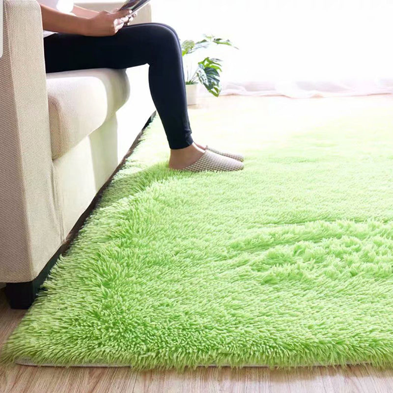 Lisslune | Fluffy Plain Rug Multicolored Casual Carpet Synthetic Washable Pet Friendly Non-Slip Carpet for the Living Room