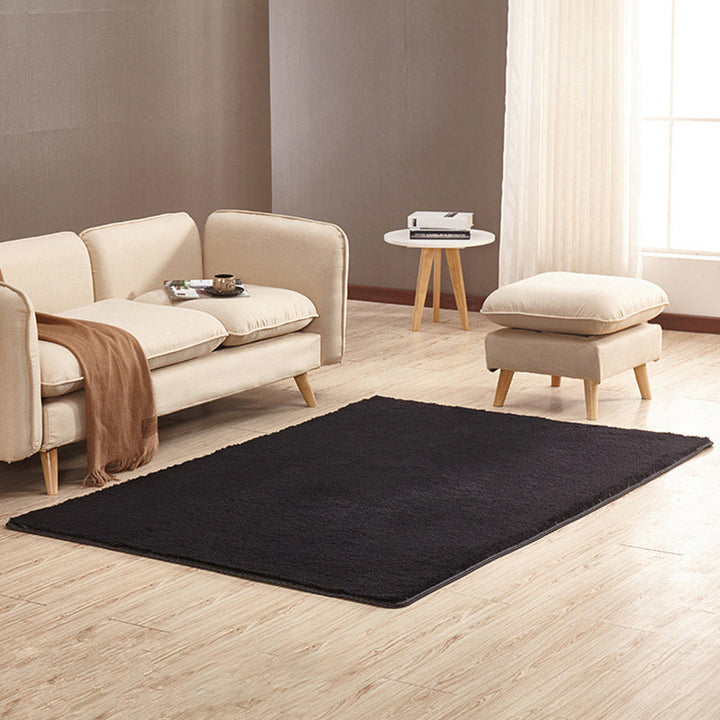 Lisslune | Fluffy Plain Rug Multicolored Casual Carpet Synthetic Washable Pet Friendly Non-Slip Carpet for the Living Room