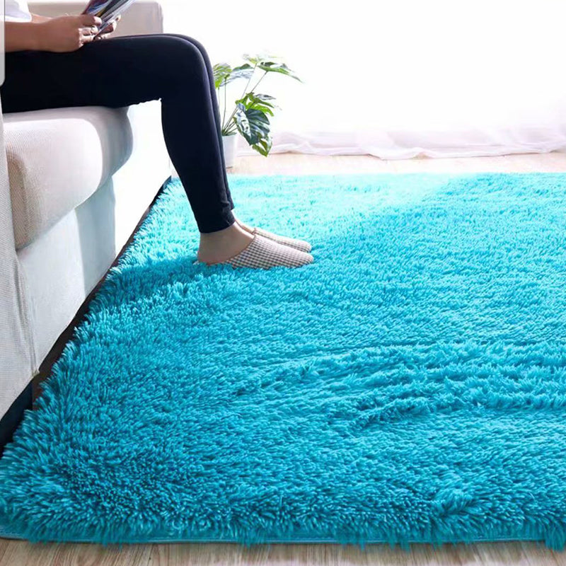 Lisslune | Fluffy Plain Rug Multicolored Casual Carpet Synthetic Washable Pet Friendly Non-Slip Carpet for the Living Room