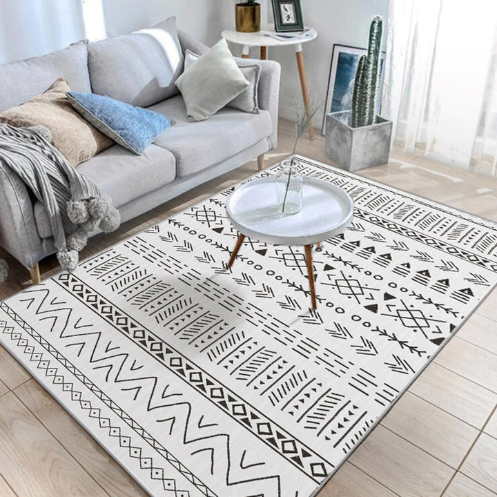 Lisslune | Native American Line Print Rug Multicolor Polypropylene Rug Pet Friendly Non-Slip Back Machine Washable Rug for Living Room