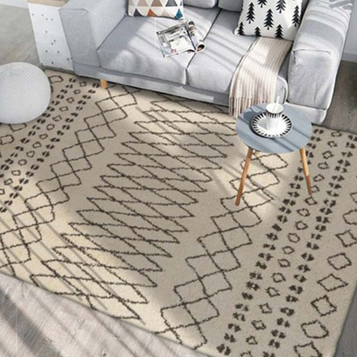Lisslune | Native American Line Print Rug Multicolor Polypropylene Rug Pet Friendly Non-Slip Back Machine Washable Rug for Living Room