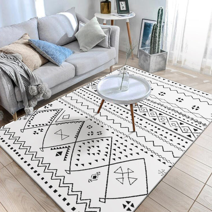 Lisslune | Native American Line Print Rug Multicolor Polypropylene Rug Pet Friendly Non-Slip Back Machine Washable Rug for Living Room