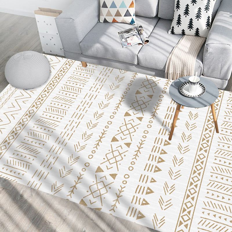 Lisslune | Native American Line Print Rug Multicolor Polypropylene Rug Pet Friendly Non-Slip Back Machine Washable Rug for Living Room
