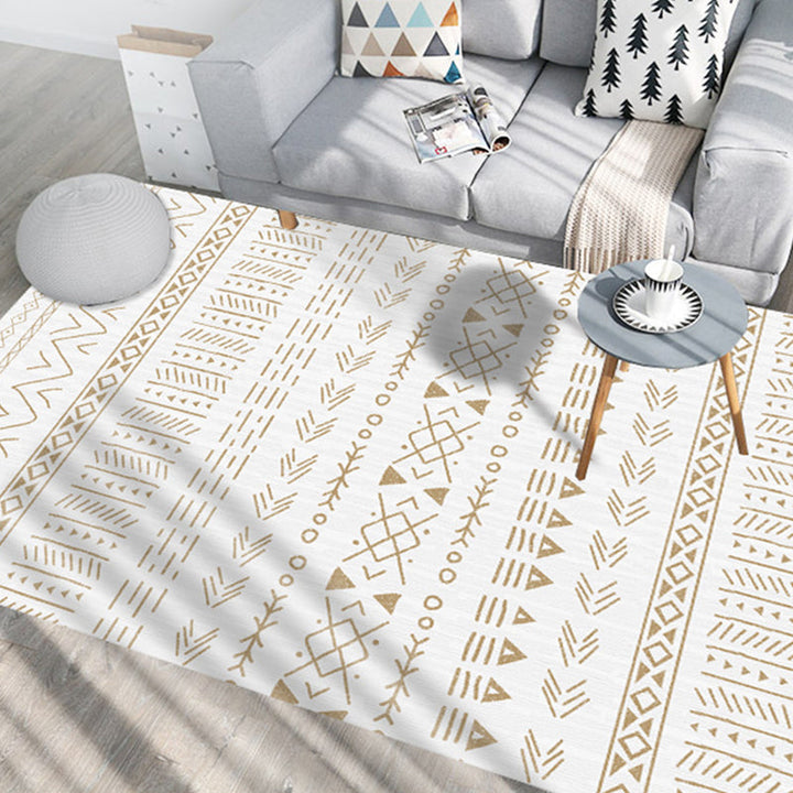 Lisslune | Native American Line Print Rug Multicolor Polypropylene Rug Pet Friendly Non-Slip Back Machine Washable Rug for Living Room