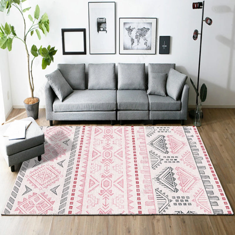 Lisslune | Native American Line Print Rug Multicolor Polypropylene Rug Pet Friendly Non-Slip Back Machine Washable Rug for Living Room