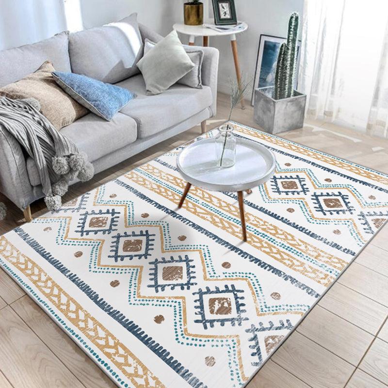 Lisslune | Native American Line Print Rug Multicolor Polypropylene Rug Pet Friendly Non-Slip Back Machine Washable Rug for Living Room