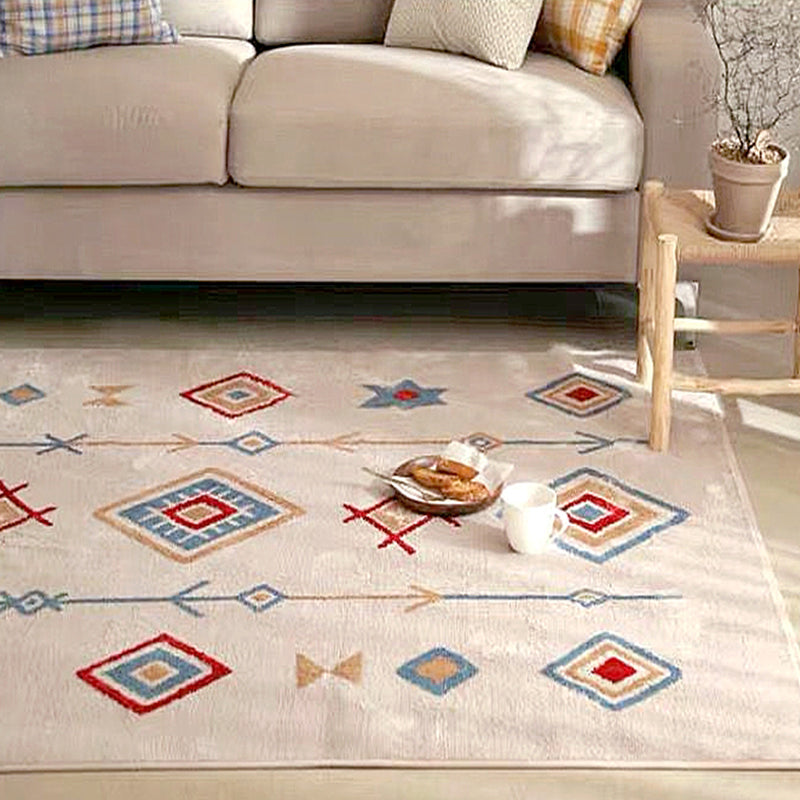 Lisslune | Chic Americana Rug Multicolored Geometric Rug Stain Resistant Non-Slip Back Washable Rug for Home