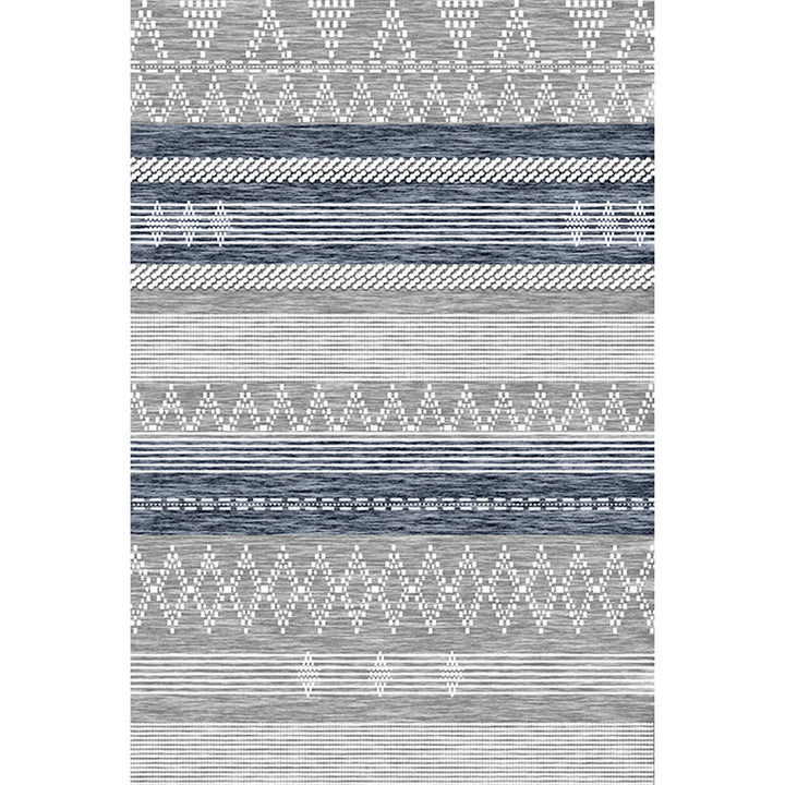 Lisslune | Primitive Tribal Rug Multicolor Geometry Rug Non-Slip Back Washable Stain Resistant Rug for Bedroom