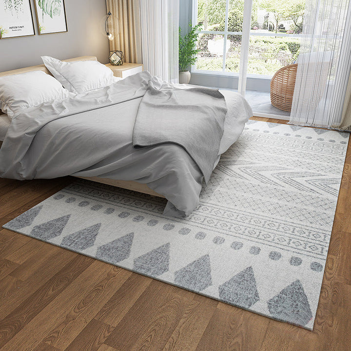 Lisslune | Primitive Tribal Rug Multicolor Geometry Rug Non-Slip Back Washable Stain Resistant Rug for Bedroom