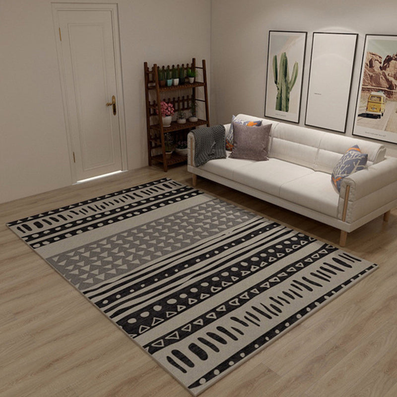 Lisslune | Western Tribal Print Rug Multicolored Synthetic Rug Machine Washable Non-Slip Back Stain Resistant Rug for Living Room