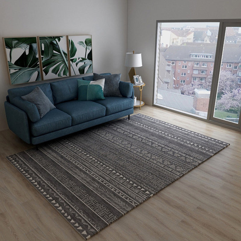 Lisslune | Western Tribal Print Rug Multicolored Synthetic Rug Machine Washable Non-Slip Back Stain Resistant Rug for Living Room