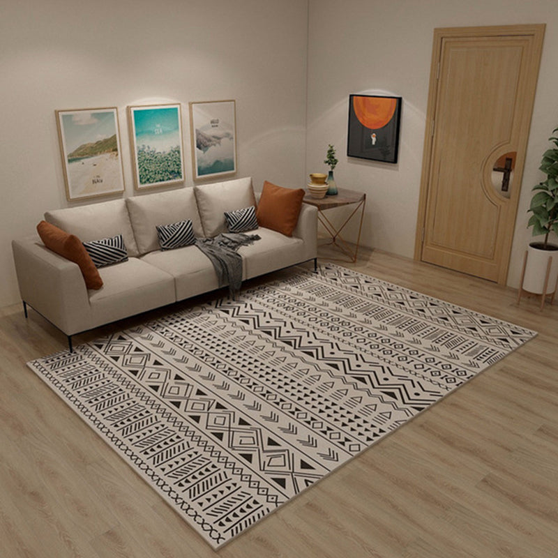 Lisslune | Western Tribal Print Rug Multicolored Synthetic Rug Machine Washable Non-Slip Back Stain Resistant Rug for Living Room
