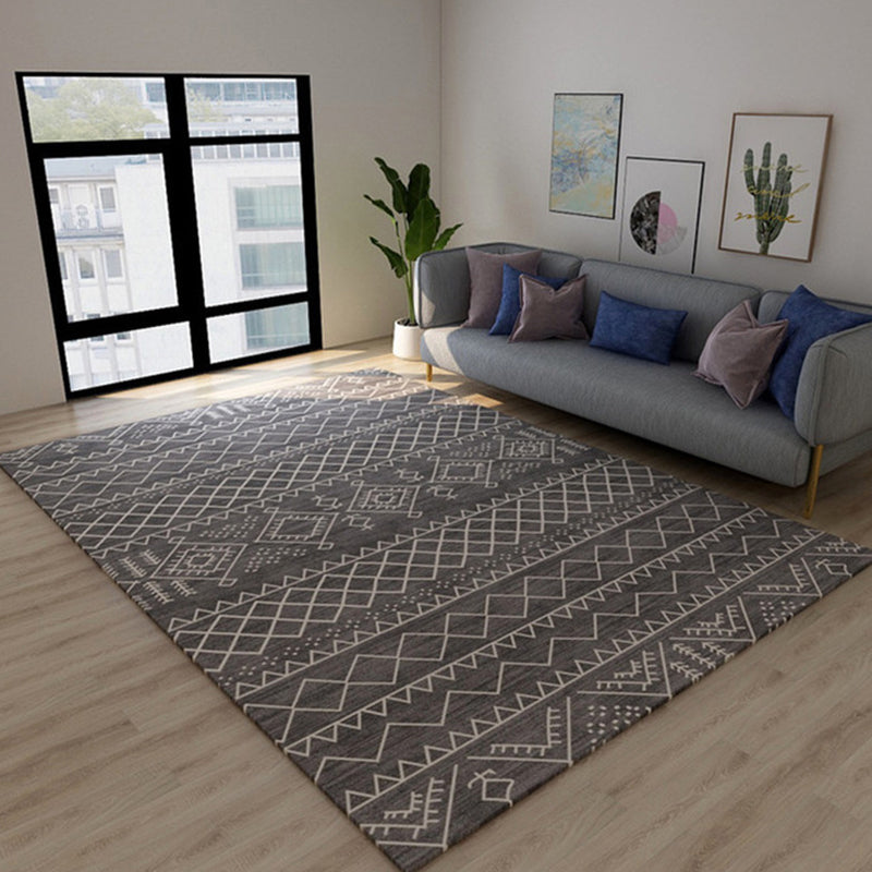 Lisslune | Western Tribal Print Rug Multicolored Synthetic Rug Machine Washable Non-Slip Back Stain Resistant Rug for Living Room