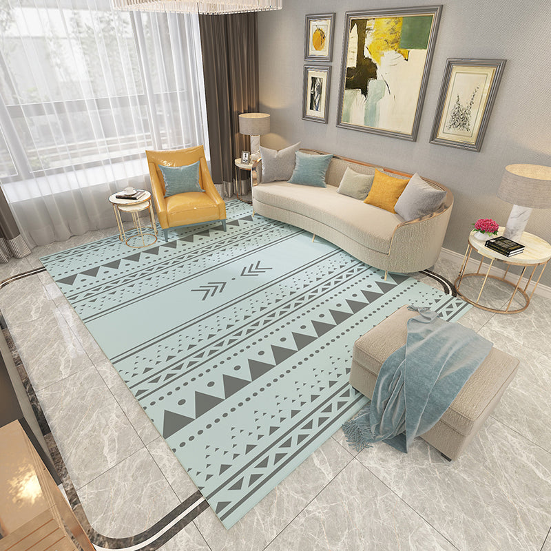 Lisslune | Americana Printed Rug Multicolor Synthetic Rug Non-Slip Back Stain Resistant Washable Rug for the Living Room