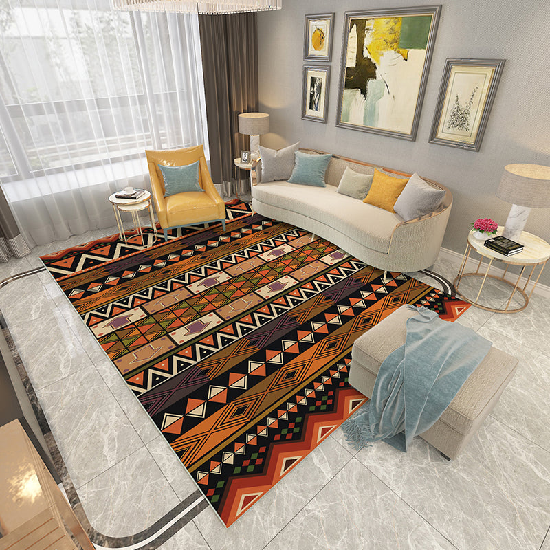 Lisslune | Americana Printed Rug Multicolor Synthetic Rug Non-Slip Back Stain Resistant Washable Rug for the Living Room
