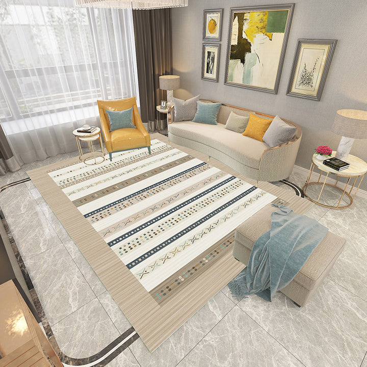 Lisslune | Americana Printed Rug Multicolor Synthetic Rug Non-Slip Back Stain Resistant Washable Rug for the Living Room