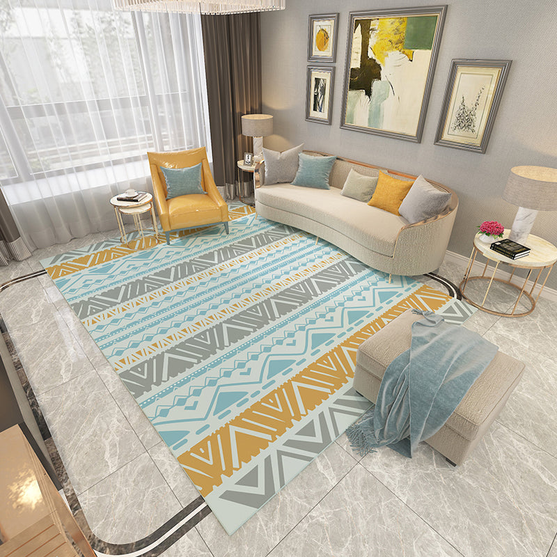 Lisslune | Americana Printed Rug Multicolor Synthetic Rug Non-Slip Back Stain Resistant Washable Rug for the Living Room