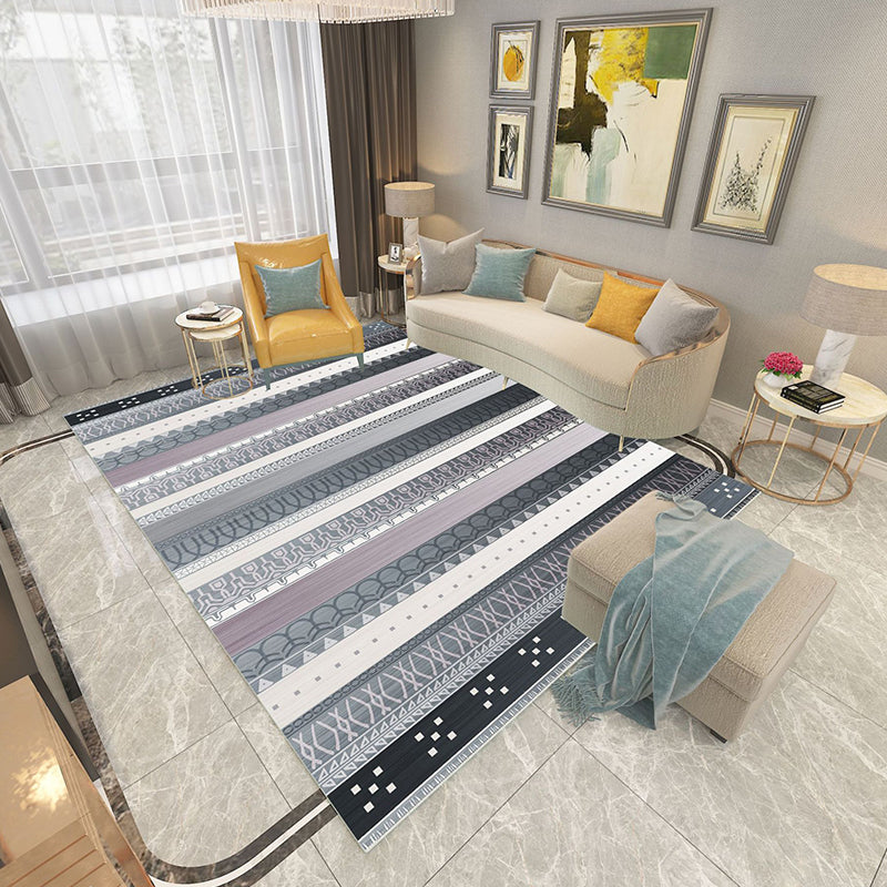 Lisslune | Americana Printed Rug Multicolor Synthetic Rug Non-Slip Back Stain Resistant Washable Rug for the Living Room