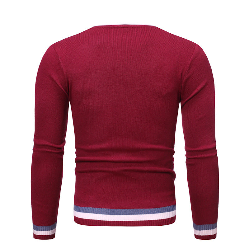 Men's fine knit sweater with maritime accents Lisslune