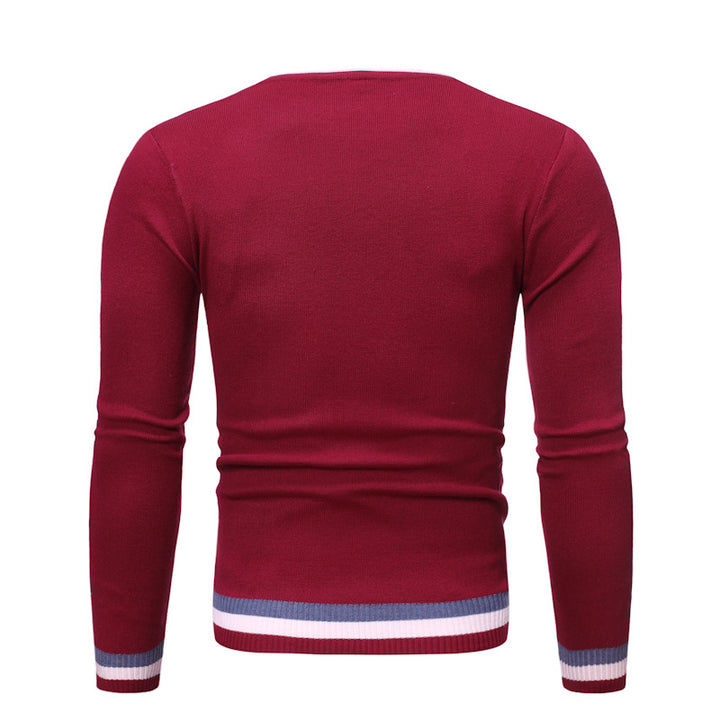 Men's fine knit sweater with maritime accents Lisslune