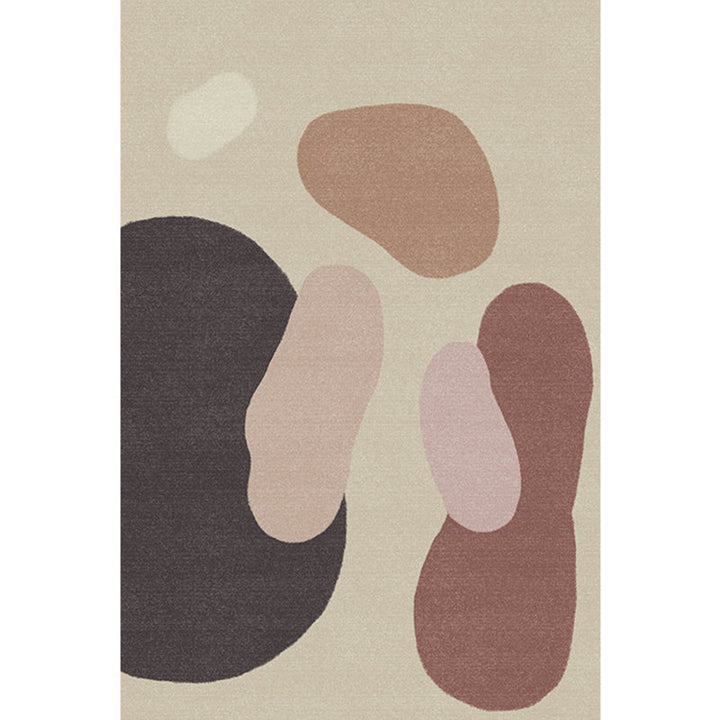Lisslune | Multi Color Scandinavian Style Rug Polyester Abstract Water-Color Block Print Rug Stain Resistant Machine Washable Anti-Slip Backing Rug for Home