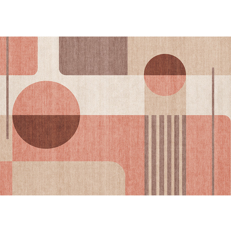 Lisslune | Modern Geometric Color Block Rug Multicolored Synthetic Area Rug Pet-Friendly Washable Non-Slip Back Rug for Living Room