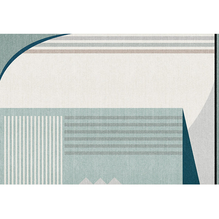 Lisslune | Modern Geometric Color Block Rug Multicolored Synthetic Area Rug Pet-Friendly Washable Non-Slip Back Rug for Living Room